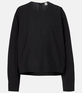 Топ из смесовой хлопковой ткани Toteme, черный