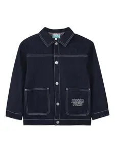 Джинсовая куртка с вышивкой Kenzo Kids, синий