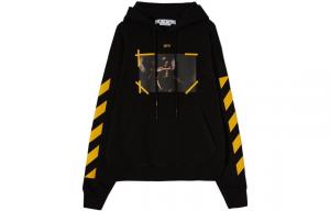 Худи мужская Off-White, черный / желтый