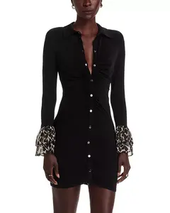 Платье Arden с оборками на манжетах Ramy Brook, черный