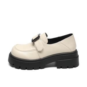 ZHR Лоферы женские черно-белые бежевые, цвет Beige