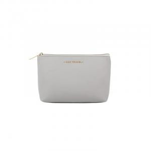 GOX Кожаная косметичка Шоппер Футляр для кистей макияжа Косметичка малая Унисекс Серый облачный Нежно-розовый Черный, Cloud Gray