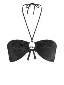 Бикини-топ с бретельками через шею Karl Lagerfeld, черный