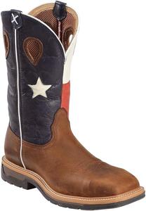 Ботинки Twisted X Mens 12" с металлическим носком в западном стиле, коричневый