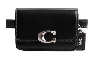 Бандитская кожаная визитница, поясная сумка через плечо, кроссбоди, поясная сумка женская черная COACH
