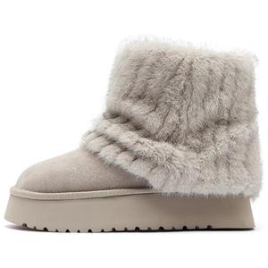 Женские ботинки Agsdon зимние короткие с мехом, серый