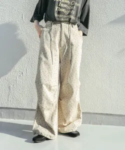 Брюки на шнуровке с цветочным принтом Kbf, цвет Beige