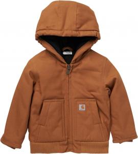 Carhartt Kid's CP8552 утепленная куртка с капюшоном из канваса для мальчиков, Carhartt Brown