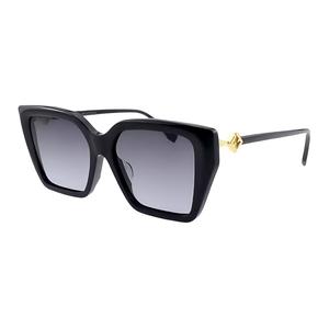 FENDI Солнцезащитные очки с пластиковой оправой нестандартной формы унисекс черные, Black