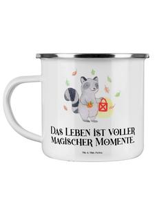 Кружка-фонарь Енот с надписью на белом фоне Mr. & Mrs. Panda