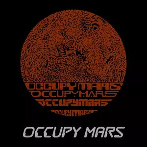 Occupy Mars — мужская футболка с длинным рукавом с надписью Word Art LA Pop Art