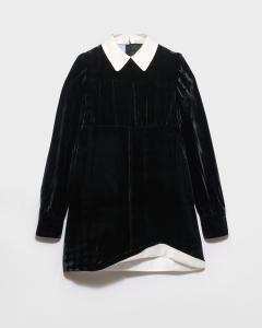 Вельветовое мини-платье Prada, черный