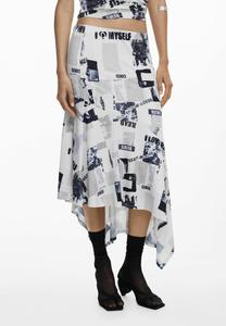 Юбка Desigual NEWSPAPER ASYMMETRICAL , White