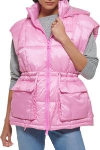 Levi's Женская стеганая куртка Megan с капюшоном, Baby Pink Vest