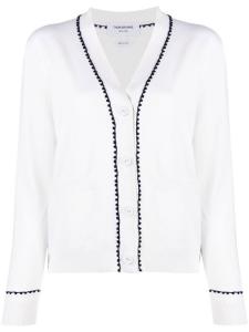 Thom Browne кардиган с V-образным вырезом, белый