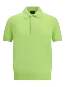 Поло на пуговицах с короткими рукавами Tom Ford, зеленый