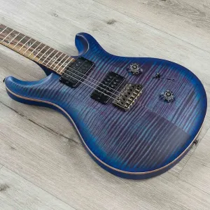 Гитара PRS Paul Reed Smith Wood Library Custom 24, накладка из цирикоте, огненный рисунок, фиолетово-синий градиент