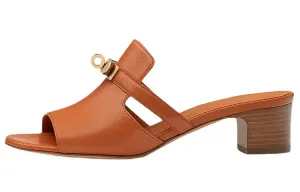 Шлепанцы женские коричневые Hermes