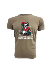 Футболка PAULGOS Herren T-Shirt, Skelett Musik und Kaffee Modell 2, песочный