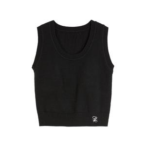 Топ-майка женская с круглым вырезом и умеренным вырезом на спине ELLE, черный