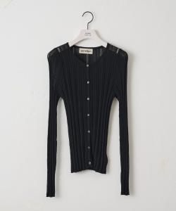 Хлопковый модал, иглопробивной, прозрачный ребристый кардиган Colony 2139, цвет Black