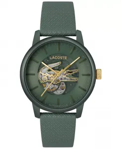 L.12.12 Automatique Мужские часы с зеленым кожаным ремешком 44 мм Lacoste