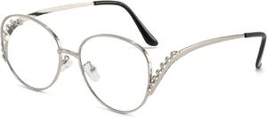 Большие солнцезащитные очки-щитки для женщин, роскошные винтажные ветрозащитные металлические солнцезащитные очки для женщин с защитой от УФ-излучения UV400 T1450 Melrose, Silver Clear