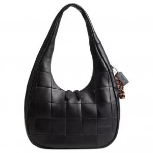 COACH Кожаная женская сумка через плечо большая черная