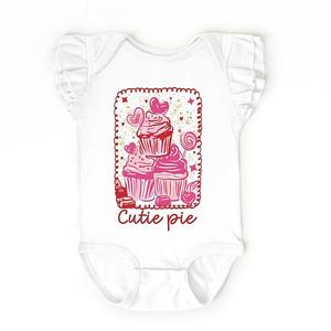 Боди с рукавами-крылышками Cutie pie cupcakes frame The Juniper Shop, White