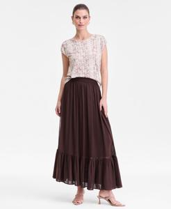 Женская макси-юбка с воланами по низу INC International Concepts, Cocoa Powder