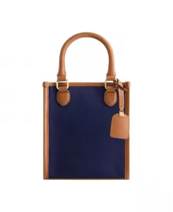 Сумка-тоут Solid Canvas North South с кожаной отделкой Tommy Bahama, синий