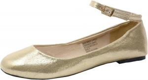 Женские балетки Alpine Swiss Calla с круглым носком и ремешком на щиколотке, плоская подошва, для повседневной носки, легкие и прочные. Для балеток заказывайте на один размер больше, золотой