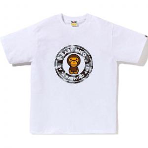 Bape 1st Camo Milo Busy Works футболка SS25 A BATHING APE, белый/серый