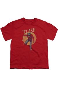 Футболка с коротким рукавом для подростков DC Comics Flash с кругами и звездами Gildan, красный