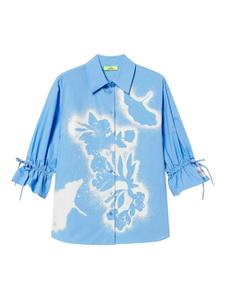Рубашка с эффектом разбрызганной краски TWINSET, синий