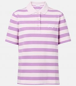 Поло из хлопка Icon Stripe Burberry, Haze Ip Pattern