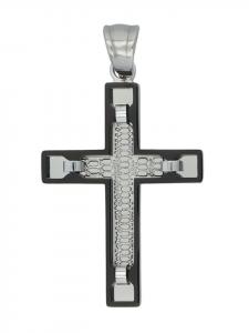 Adeliás Кулон унисекс - крест из нержавеющей стали серебристого цвета