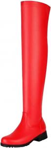 Женские ботфорты выше колена с эластичным верхом, высокие ботинки до бедра для вечеринок, осенне-зимние длинные ботильоны, большой размер Generic, Red