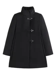 Пальто с высоким воротником и застежкой-тогл Fay, черный