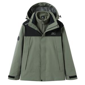 Mizuno Водонепроницаемая ветровка защита от ветра дышащая и утепленная унисекс, Rock Green