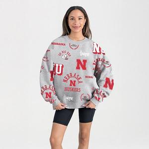 Женский серый свитшот Nebraska Huskers Always On Repeat Gameday Couture