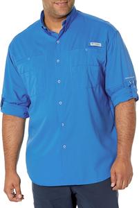 Columbia мужская футболка PFG Tamiami II с длинным рукавом и UPF 40 для рыбалки, Dark Pool