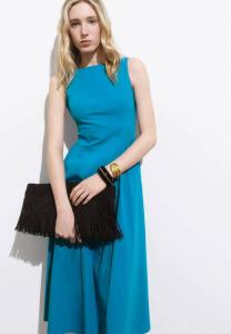 Повседневное платье FLARED Mango, темно-синий