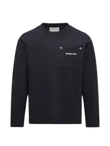 Футболка с накладным карманом Moncler Enfant, синий