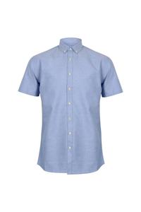 Современная оксфордская рубашка с коротким рукавом Henbury, синий