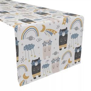 Дорожка для стола, 100 % полиэстер, 14x108 дюймов, медведи, радуга и звезды.