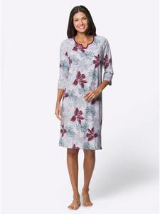 Ночная рубашка с бордовым и светло-серым принтом Sieh an!