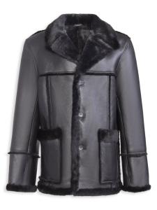 Куртка из овчины с пуговицами спереди WOLFIE FURS, черный