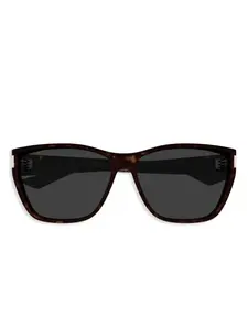Солнцезащитные очки в квадратной оправе Saint Laurent Eyewear, коричневый