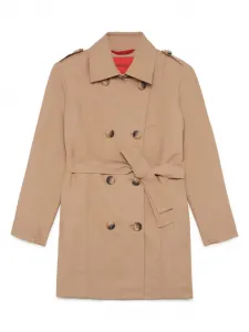 Двубортное пальто с поясом MAX&Co. Kids, нейтральный